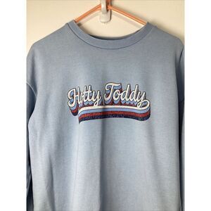 Vintage Style Hotty Toddy Mississippi HI-Low Sweatshirt Light Blue Faded Size M